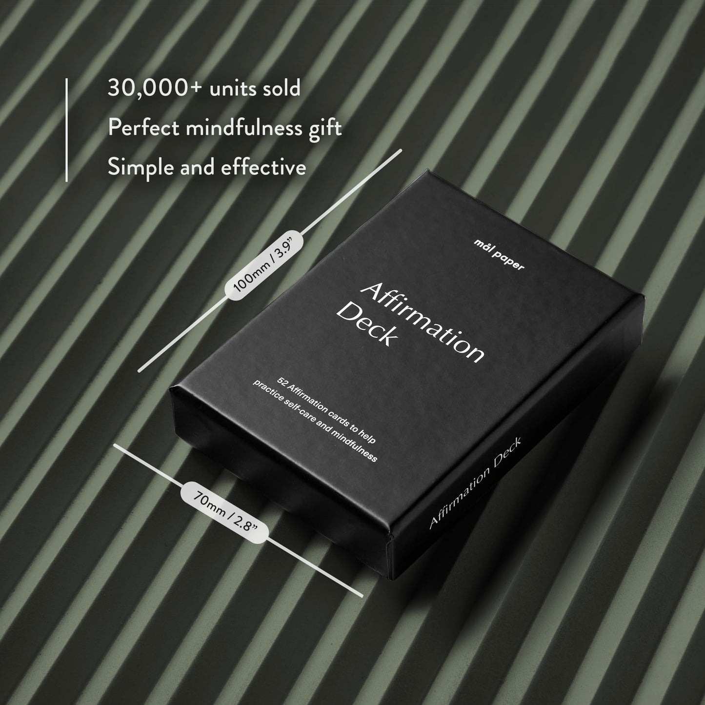 Mal Paper Affirmation Card Deck - 52 Pack | Great for Mindfulness Challenge, Mantras, Meditation Tools, Inspirational Cards and as a Positive Thinking Tool | Gratitude Card Gifts for Men and Women